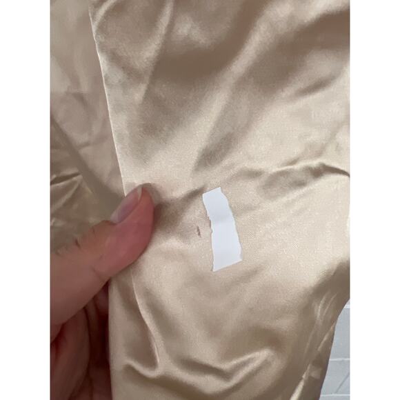 RTR Jonathan Simkhai Sz 6 Cream Gold Duchesse High Bootcut Wide Leg Satin Pants - Picture 7 of 10